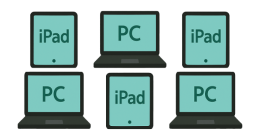 iPad等のタブレットと社内PCの混在環境で利用が可能